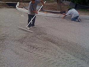 Hand screed of the bedding stone